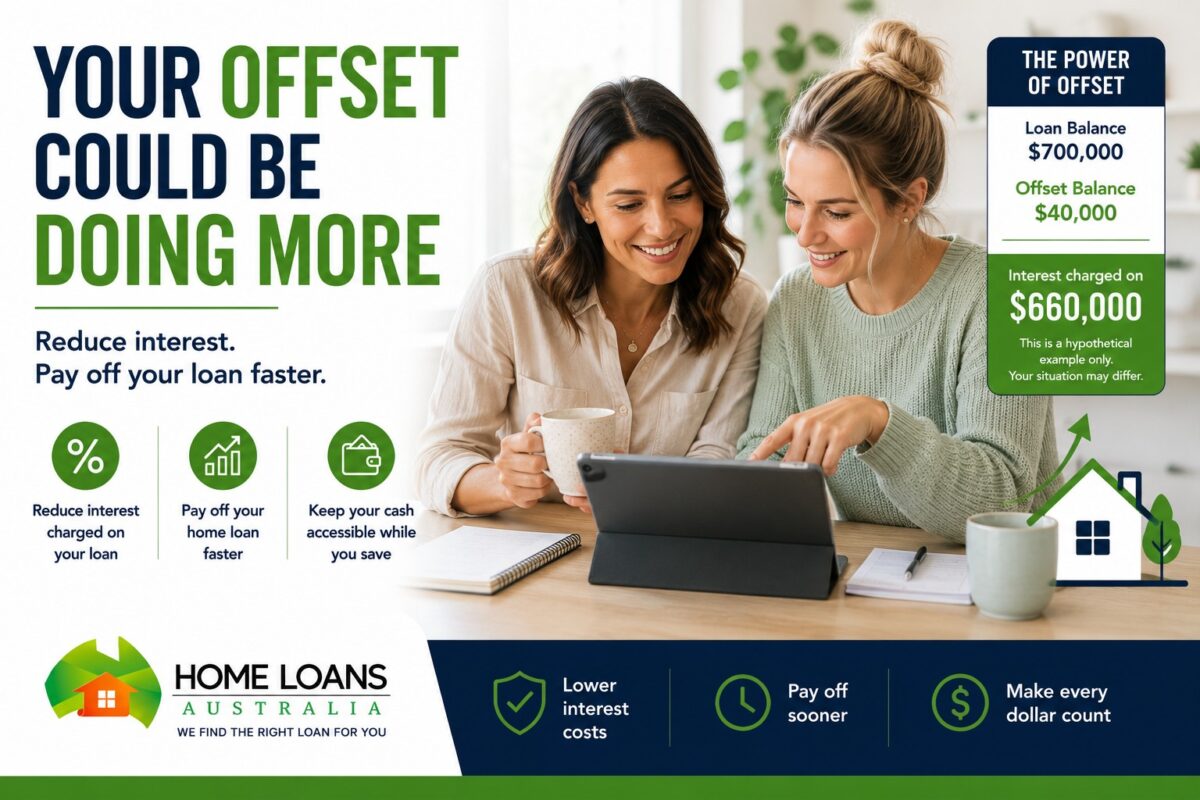Australian homeowners reviewing an offset account strategy to reduce mortgage interest and pay off their home loan faster.